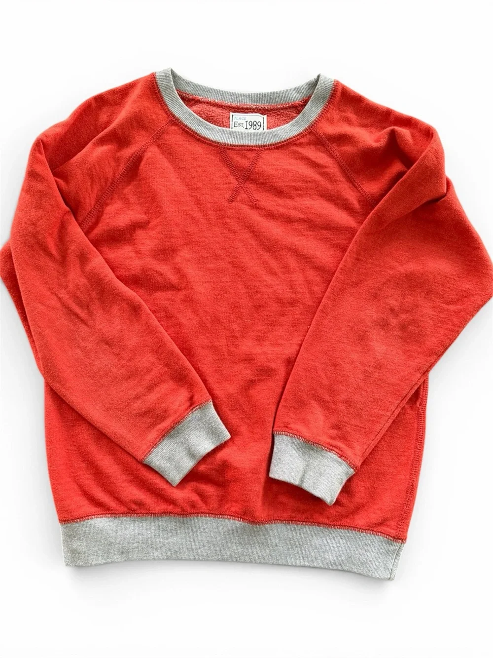 The Children's Place Orange Sweatshirt with Gray Trim Kids Boys Sz M 7/8